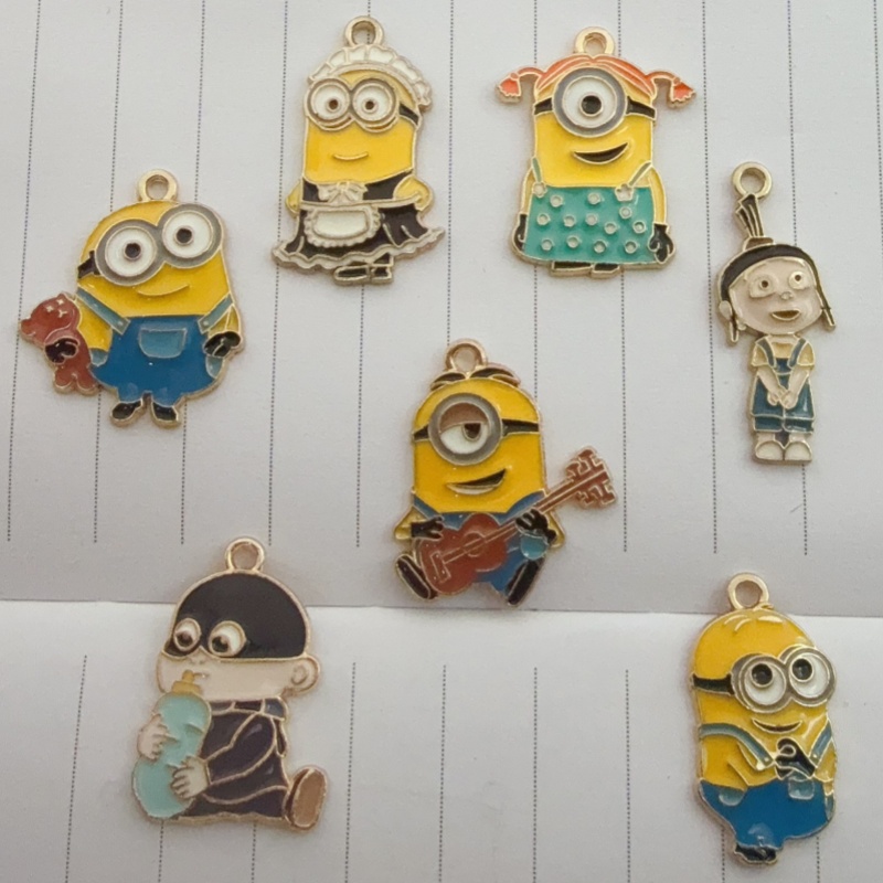Party Games Birthday - จี้การ์ตูนลายหยดน้ำมันอัลลอยด์ 10 ชิ้น, สำหรับทำเครื่องประดับ DIY, ต่างหู,
