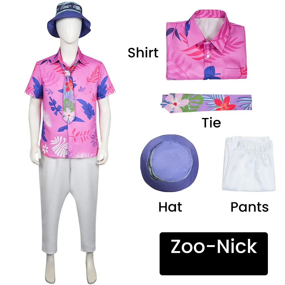 Zoo Party Games - ชุดคอสเพลย์นิค ไวล์ด จากภาพยนตร์ สำหรับผู้ใหญ่และเด็ก เสื้อ เนคไท