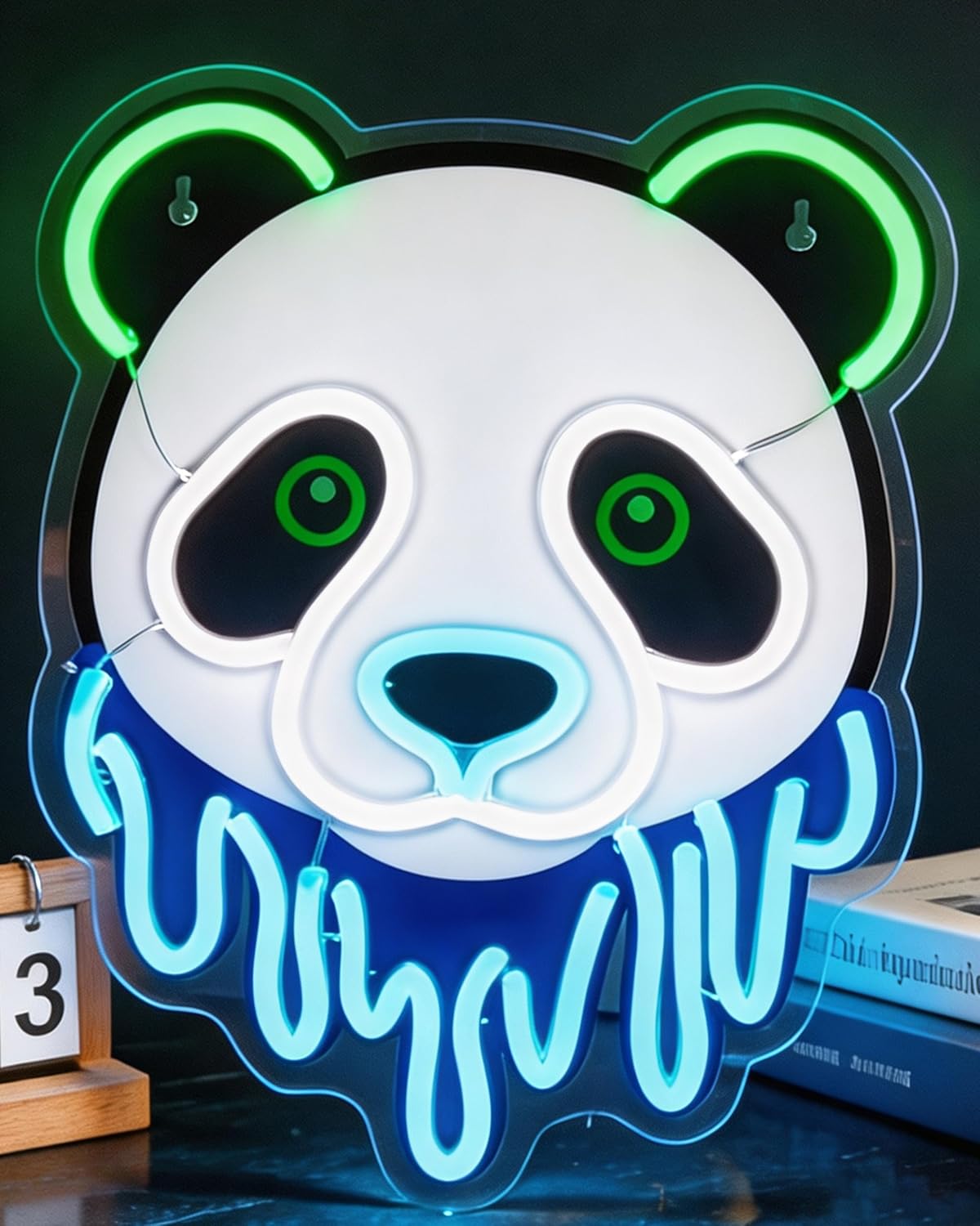 Zoo Party Games - ป้ายไฟนีออน LED ลายแพนด้า ไฟนีออน USB โคมไฟติดผนังสวยงามสำหรับห้องนอน