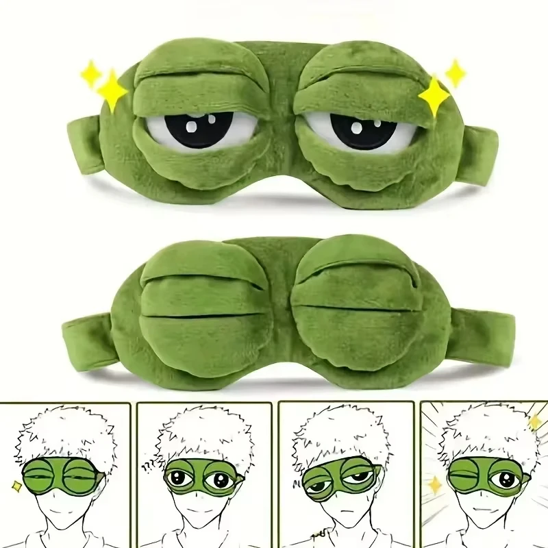 Party Games Cartoon - หน้ากากตาแบบรูปกบ เกมปาร์ตี้ หน้ากากตาตลก การ์ตูนตุ๊กตาขนนุ่ม เครื่องประดับผมสุดฮิต ผ้าปิดตาแบบพกพา