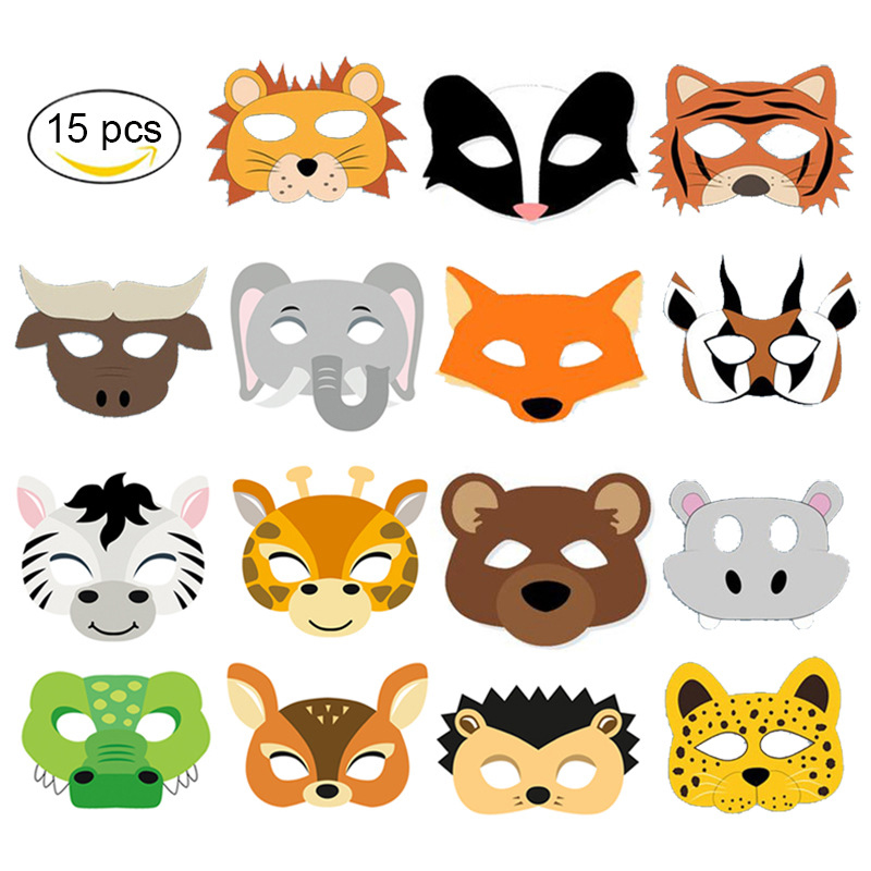 15ชิ้น/เซ็ตหน้ากากสัตว์ป่าเกมง - Zoo Party Games บทวิจารณ์และราคา
