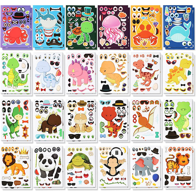 12/24 แผ่น Make a Face สติกเกอ - Zoo Party Games บทวิจารณ์และราคา