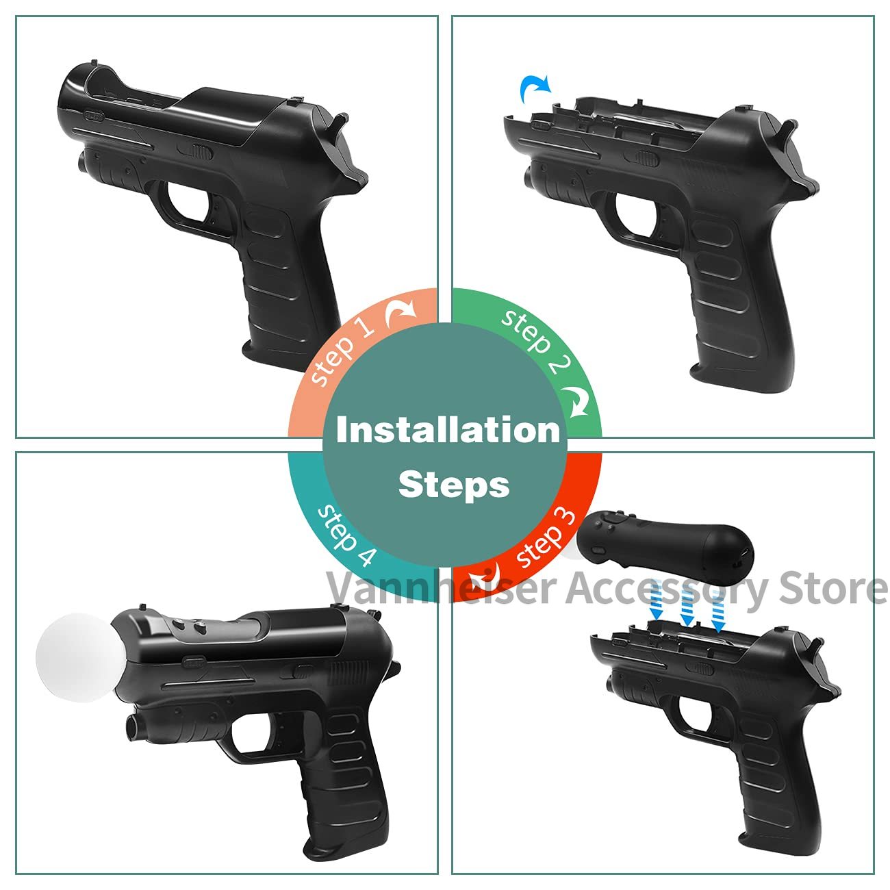 2PCS Somatosensory Handle ปืน- - Party Games Playstation บทวิจารณ์และราคา